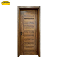 Puerta Interior Precolgada de Madera Sólida de Nogal Negro Americano, Panel Horizontal Moderno, Personalizada, con Clasificación de Resistencia al Fuego FD60, Impermeable, para Casas