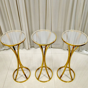 Exhibidores de Flores Pequeños de Metal Dorado FURUN para Bodas, Plataforma Pequeña para Exhibición, Suministros de Decoración para Bodas y Hogar - Product Image 1