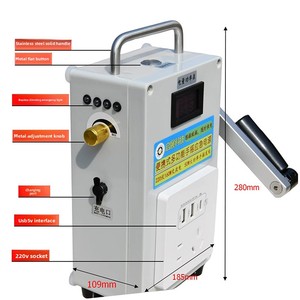 Générateur portable d'énergie <span class=keywords><strong>extérieur</strong></span> 220V 160W à manivelle, chargeur de téléphone portable 30k mAh avec affichage numérique en plastique - Product Image 2