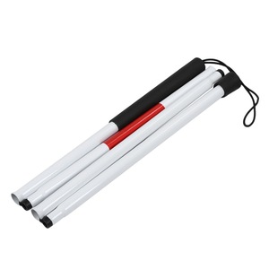 Canne pliante Fiery Fox pour aveugles, réglable, en alliage d'aluminium, rouge et blanc, réfléchissante, pour utilisation en extérieur - Product Image 2
