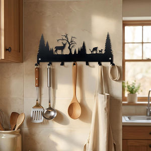 Vente flash : Organisateur <span class=keywords><strong>de</strong></span> vêtements adhésif en métal à 7 crochets, fixation murale sans dommage pour la <span class=keywords><strong>location</strong></span>, la <span class=keywords><strong>cuisine</strong></span>, la salle <span class=keywords><strong>de</strong></span> bain, résistant à la rouille, gain <span class=keywords><strong>de</strong></span> place - Product Image 2