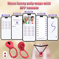 Vibrador para Parejas Otem, Controlado por Aplicación, 9 Modos, Recargable, Impermeable, Bluetooth, Control Dual, Forma de Rosa, Ultra Silencioso