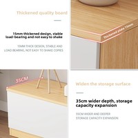 Meuble TV et table basse modernes en bois massif avec espace de rangement pour petit appartement, mobilier de salon