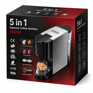 Cafetera Espresso 5 en 1 Compatible con Nespresso, <span class=keywords><strong>Dolce</strong></span> <span class=keywords><strong>Gusto</strong></span>, K-Cup, Cápsulas ESE y Café Molido - Product Image 4