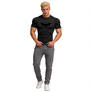 Camiseta Deportiva de Compresión de Manga Corta para <span class=keywords><strong>Hombre</strong></span> con Logotipo Personalizado, Secado Rápido, para Gimnasio, Entrenamiento, Fitness - Product Image 4