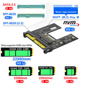 M2 Nvme Ssd Naar U.2 SFF-8639 2.5-Inch Ngff <span class=keywords><strong>M</strong></span>.2 Sleutel-<span class=keywords><strong>M</strong></span> Naar U2 Adapter Ssd Chassis Zetten Nvme <span class=keywords><strong>M</strong></span>.2 Ssd Naar U.2 Converter, Niet Sata - Product Image 3