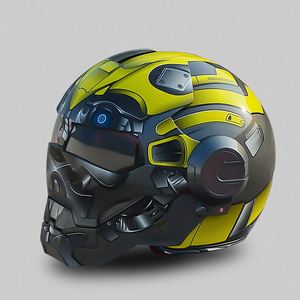 Casco de Motocicleta con Diseño Artístico de Iron Man y Transformers, Casco Integral de Seguridad, Casco Retro sin Visera - Product Image 1