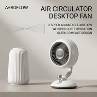 Ventilateur portable de bureau USB rechargeable, mini-ventilateur à semi-conducteurs pour chambre, bureau, diffuseur d'arômes, maison, tasse à café