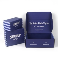 Boîte d'expédition pliable en carton ondulé imprimée en couleur personnalisée, type E, pour bouteille de sirop, avec logo et dimensions sur mesure