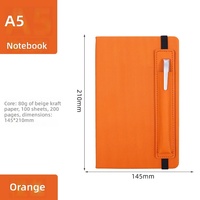 Carnet de notes A5 avec couverture en similicuir, aspect de haute qualité, vente en gros, bloc-notes de bureau, emplacement pour stylo, avec logo, cadeau
