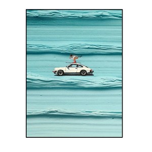 Vente flash - Tableau moderne peint à la main en bleu et blanc avec texture 3D - Affiche sportive contemporaine - <span class=keywords><strong>Toile</strong></span> épaisse - Art mural - Paysages marins - <span class=keywords><strong>D</strong></span>écoration intérieure - Peinture - Product Image 4