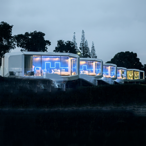Lu Ban Zhu Maison Panoramique Éclairée Intégrée en Acier Inoxydable et Structure en Aluminium pour Architecture Paysagère - Product Image 1