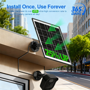 ALECTER APH-P94 Panneau solaire monocristallin 15W à haut rendement de conversion, caméra de sécurité, alimentation USB CE, noir - Product Image 3