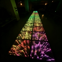 Panneau lumineux LED 16x16 pieds de haute qualité, miroir doré, effet ciel étoilé, pour piste de danse, idéal pour la location d'événements et de mariages