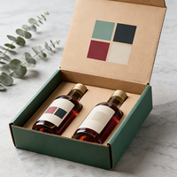 Boîte d'expédition en carton avec insert pour emballage de bouteille de vin, impression de logo personnalisée