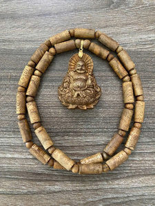 Bracelet en perles d'agarwood de qualité supérieure, perles en bois naturel, bracelet élastique fait à la main, bijoux de méditation bouddhiste et de prière - Product Image 2