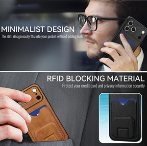 เคสหนังใส่บัตรหรูหราสำหรับ <span class=keywords><strong>iPhone</strong></span> 17 air 16 15 14 13 11 12 Pro <span class=keywords><strong>Max</strong></span> Plus พร้อมช่องใส่บัตรและขาตั้งแบบซ่อน - Product Image 5
