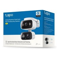 Cámara de Vigilancia Exterior Inalámbrica TC34 con Doble Lente Panorámica e Inclinable, Sensor CMOS QHD 2K 1440p, Resistente al Agua IP65, Reconocimiento de Escenas por IA