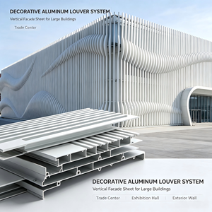 ระบบติดตั้งผนังอาคาร ระบบยึดแผงบังตา โครงสร้างผนังม่านอะลูมิเนียม รางโครงสร้างภายนอกอาคาร - Product Image 4