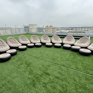 Portable Inflatable Lounge Chair With <b>Footrest</b>, Outdoor Blow up Recliner for Movie Night Camping Patio and Backyard Fun Inflatab - Product Image 4