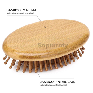 Cepillo de masaje <span class=keywords><strong>para</strong></span> <span class=keywords><strong>el</strong></span> <span class=keywords><strong>cuero</strong></span> <span class=keywords><strong>cabelludo</strong></span> con cerdas de bambú y logotipo personalizado, cepillo desenredante de moda con cojín de aire <span class=keywords><strong>para</strong></span> mujeres y hombres - Product Image 4