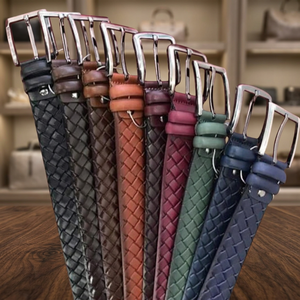 Handmade Cow Hide Leather Belts Square Steel Solid Eco-Friendly Casual Fashionable Custom Size Color Available Best Selling - Product Image 1