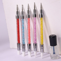 Outils de peinture à fleurs scintillantes roses 2 en 1 à double extrémité, double face, avec pinceaux applicateurs à bords plats en silicone