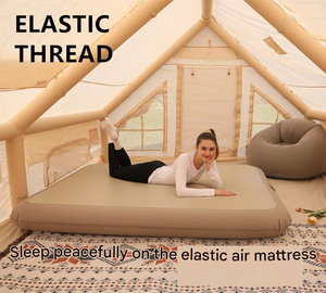 Materasso pieghevole gonfiabile floccato durevole con la pompa incorporata, letto d'aria comodo per la casa, il campeggio & uso di viaggio - Product Image 4