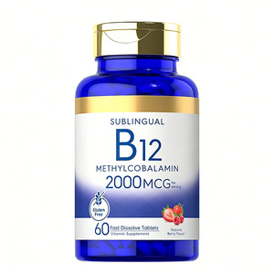 <span class=keywords><strong>Compresse</strong></span> di Vitamina B12 2000 Mcg Migliorano l'Immunità Supporto Energetico per Uomini Vegani Formula Naturale Senza OGM Senza Glutine - Product Image 1