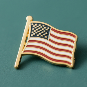 Pin de Solapa con Bandera de País, Metálico, Chapado en Oro, con Logotipo Personalizado, para Promoción - Product Image 1