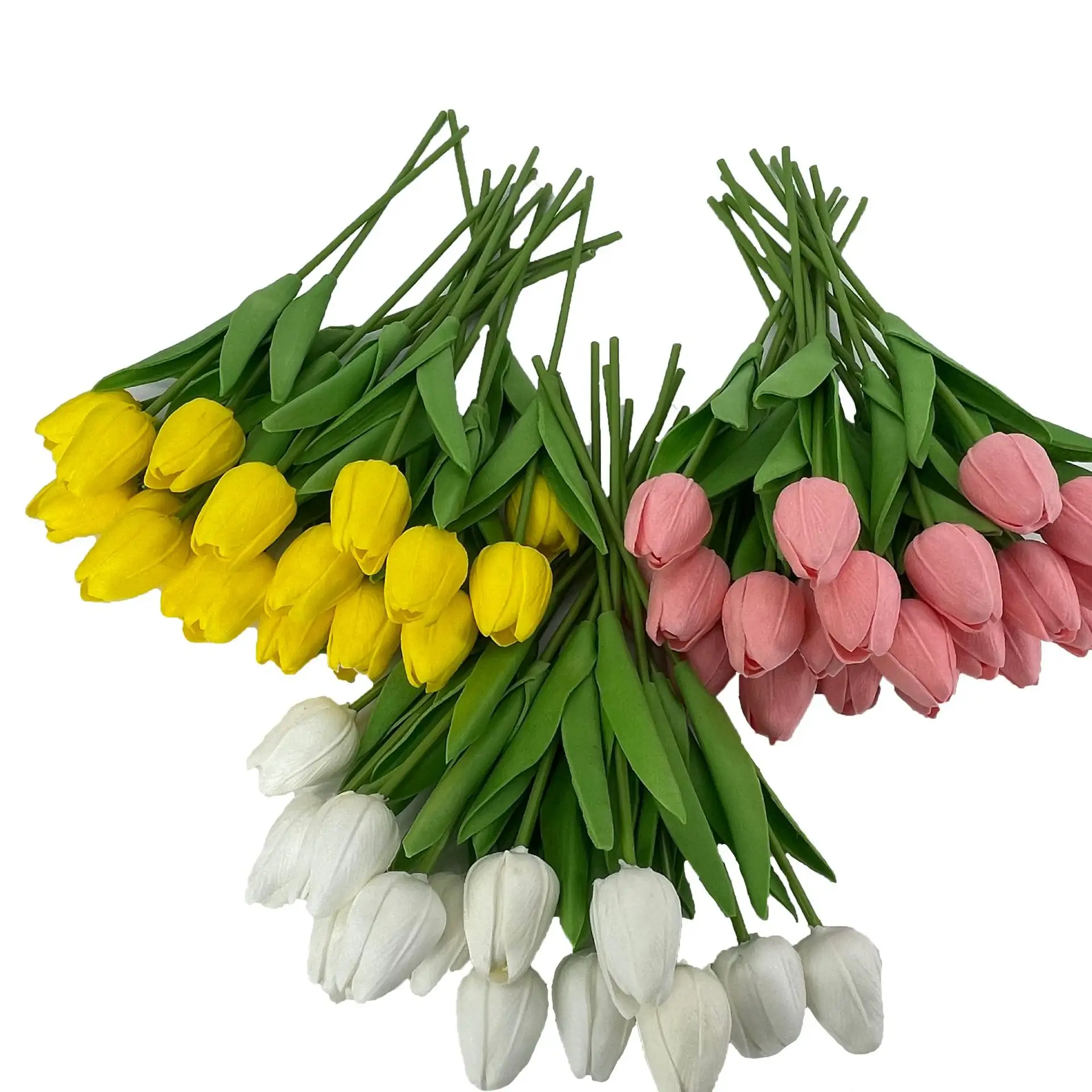 Hot Koop Real Touch Pu Kunstmatige Plastic Bloem Tulip Decoratieve Kunstmatige Mini Bloemen Tulp Voor Thuis Bruiloft Decoratie