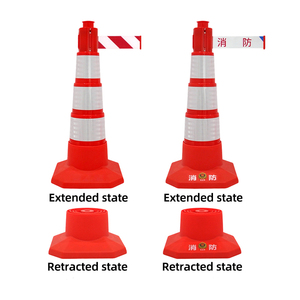 Cône de signalisation routière pliable, réfléchissant et brillant, avec ceinture d'avertissement d'isolement pour situations d'urgence - Product Image 4