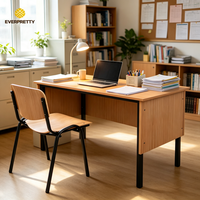 Ensemble bureau et chaise d'enseignant ergonomique en bois avec structure métallique pour l'école - Vente en gros
