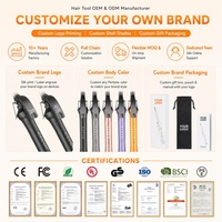 Torlin Electric Rizador de Pelo Eléctrico Giratorio 360° con Cable de Alimentación, Temporizador Inteligente, Pequeño, de 3/4 de Barril de Altura, Dispositivo Doméstico para Peinar y Ondular el Cabello