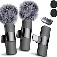Microphone Lavalier sans Fil en Plastique à Condensateur Mini Type-C avec Réduction du Bruit pour l'Enregistrement d'Interviews en Direct