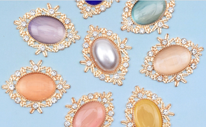 Adornos de diamantes de imitación con forma ovalada para boda, adornos de diamantes de imitación con parte trasera plana para decoración de pasteles - Product Image 2