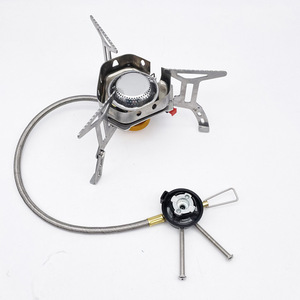 Estufa de Camping para Exteriores, de Acero Inoxidable, con Manguera Adaptadora, Quemador de Gas Plegable para Cocinar al Aire Libre - Product Image 1
