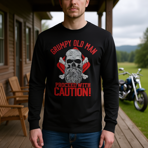 Camiseta de manga larga con diseño de Grumpy Old Man Proceed With Caution - Product Image 3