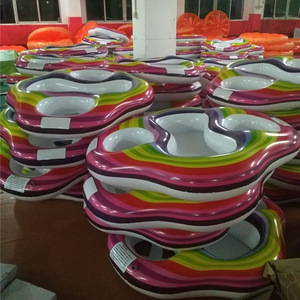 Inflatable Twin Swimming Ring 120Cm Rainbow Color Dual User PVC Kids Water Float Toy - Product Image 4