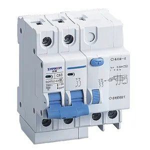 AC 50Hz 60Hz 1P 2 teller 6amp 63amp RCCB 230V 440V nötr iplik ayarlanabilir RCBO RCCB toprak kaçak devre kesici 15mA