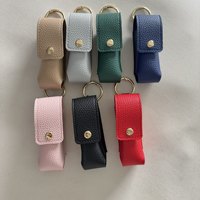 Étui de rangement pour rouge à lèvres tendance, mini boîte de rangement pour parfum, pochette portable pour tube de rouge à lèvres avec porte-clés
