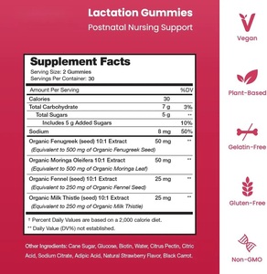 Oem nhãn hiệu riêng sau khi sinh cho con bú hỗ trợ cho con bú bổ sung cho con bú Gummies cho sữa mẹ sản xuất tăng - Product Image 4