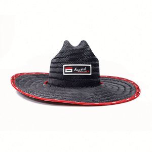 หมวกกันแดดทรงแบนสำหรับฤดูร้อน ใช้กลางแจ้ง ทำจากวัสดุธรรมชาติ  ตกแต่งด้วยหญ้าคาและหญ้ามัต  พิมพ์ลายซิลค์สกรีน  แฟชั่นทันสมัย  ของขวัญส่วนตัว  สำหรับทุกเพศ - Product Image 1