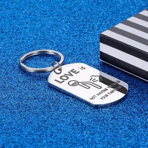 Llavero Personalizable de Acero Inoxidable, Regalo Divertido de San Valentín, Llavero con Carácter Atrevido para Novio/Novia, Esposo/Esposa, Familia - Product Image 4
