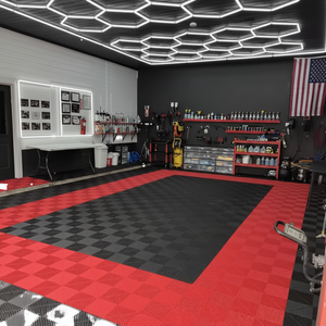 Dalles de sol de garage en caoutchouc à emboîtement modernes, tapis de sol imperméable antidérapant pour couvrir les drains de sol du parking - Product Image 1