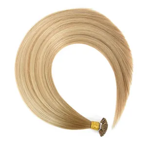 Venta al por mayor de fábrica Venta caliente Extensiones de cabello preadheridas de queratina cruda italiana Calidad superior I Tip Extensiones de cabello humano dibujado Doble