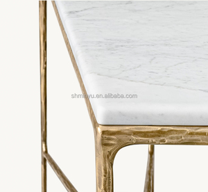 Table <span class=keywords><strong>console</strong></span> moderne de haute qualité <span class=keywords><strong>en</strong></span> marbre naturel antique, durable, avec cadre <span class=keywords><strong>en</strong></span> fer forgé <span class=keywords><strong>doré</strong></span>, meuble étroit pour salon, pour la maison - Product Image 2