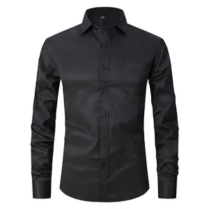 Custom Logo 100% Cotton Men's Casual Long Sleeve Dress Shirts Wholesale Formal Business Flannel Office Plaid Shirt For Men