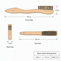 Brosse à craie d'escalade DIY à manche en bois et poils naturels, OEM pour salles d'escalade