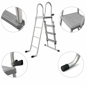 <span class=keywords><strong>Échelle</strong></span> de <span class=keywords><strong>piscine</strong></span> <span class=keywords><strong>amovible</strong></span> avec mains courantes confortables pour piscines extérieures, jardins, patios et loisirs estivaux - Product Image 4